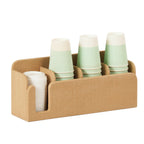 Thumbnail image #1 for Cal-Mil 23428-122 Cup, Lid & Straw Holder, 13"W x 4.5"D x 6"H, Upcycled Rice Hulls