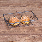 Thumbnail image #2 for G.E.T. W962-GG . . Rectangular Grated Metal Serving Basket, Gunmetal Grey, 9 x 6 x 2 in Case of 12