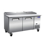 Thumbnail image #1 for Valpro Commercial Refrigeration VP Series VPP71-HC Pizza Prep Table, 2-Section, 71"W, Self-Contained Side-Mounted Refrigeration