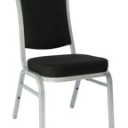 Thumbnail image #1 for G & A Commercial Seating Artisan 2405-AL GR10 Stackable Aluminum Banquet Chair, Upholstered Square Back with Handhold, Grade 10 Upholstery