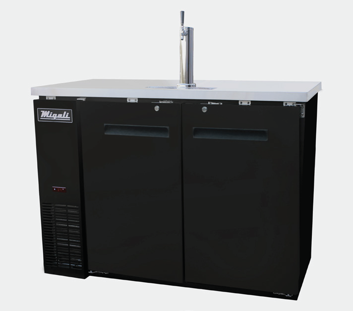 Product image #6 for Migali Competitor Series Two-Section Direct Draw Beer Cooler with Single-Faucet Tower, 48.75-Inch Wide, 2 Half-Barrel Keg Capacity