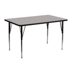 Thumbnail image #1 for Flash Furniture XU-A2448-REC-GY-H-A-GG Adjustable-Height Rectangular Activity Table, 48"W x 24"D, Gray Laminate Top