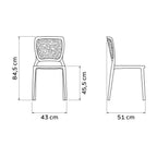 Thumbnail image #2 for Tramontina USA, Inc. 92058-170 Outdoor Plastic Restaurant Chair, Blue Case of 4