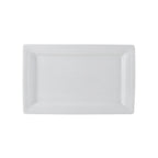 Thumbnail image #1 for Tuxton China Pacifica FPH-110B Porcelain Rectangular Plate, 11" x 6-7/8", Embossed Rim 1 Dozen