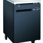 Thumbnail image #1 for SABA SBB-27-23B One-Section Back Bar Cooler, 23-1/2" W, Solid Door, Black Exterior, Stainless Steel Top