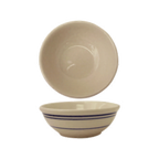 Thumbnail image #1 for International Tableware Catania CT-15 13 oz Ceramic Oatmeal/Nappy Bowl, 5-5/8" Round, Blue Band Case of 3 Dozen