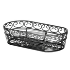 Thumbnail image #1 for TableCraft Products Mediterranean BK21709 Oblong Black Powder-Coated Metal Serving Basket, 9 x 4 x 2-1/4 Inch Case of 6