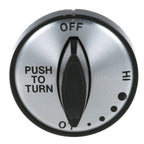 Thumbnail image #1 for AllPoints Foodservice Parts & Supplies 221624 Oven Burner Control Knob, 2" OD x 1"D, 0.35"D Stem, Black Plastic