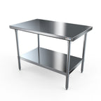 Thumbnail image #1 for NBR Equipment TS4-3630 36" x 30" Stainless Steel Work Table with 14-Gauge 304 Top and Adjustable Undershelf