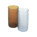 Thumbnail image #1 for Thunder Group PLPTB016A 16 oz Amber Pebbled Plastic Tumbler Case of 6 Dozen