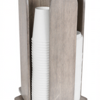 Thumbnail image #2 for Cal-Mil Aspen 378-110 Revolving Cup and Lid Organizer, 9 x 9 x 18-1/2 in, Gray-Washed Pine Wood