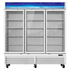Thumbnail image #1 for Blue Air FSE LLC BGM72W-HC Three-Section Glass Door Refrigerated Merchandiser, 72 Cu. Ft., Bottom-Mount Self-Contained