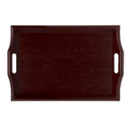 Thumbnail image #1 for G.E.T. GET RST-2517-1-M . . Rectangular Room Service Tray, 25" x 16", Plastic, Wood Look, Mahogany Case of 6