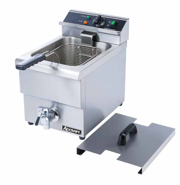 Product image #3 for Adcraft Countertop Electric Deep Fryer with Faucet, Single Tank, 6 Liter, 208/240V