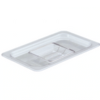 Thumbnail image #1 for Libertyware 2140 1/4 Size Clear Polycarbonate Handled Solid Food Pan Cover Case of 72
