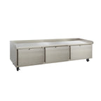 Thumbnail image #1 for Utility Refrigerator LHF-96T-3D Low-Height Freezer Base, 96"W, 3 Drawers, Stainless Steel Top, Front & Sides, Remote Refrigeration