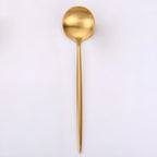 Thumbnail image #1 for Kadra Kitchenware Vikko Dine VF-SS10-VG Soup Spoon, Brushed Gold 18/10 Stainless Steel, Vera Case of 12