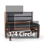 Thumbnail image #1 for JustChair Manufacturing JBSB-WT-UHC-TQ-36-GR3 Three-Quarter Circle Banquette Booth, 3-Corner, Wood Frame, Upholstered Seat and Back