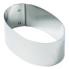 Thumbnail image #1 for Matfer Bourgeat 376040 Oval Stainless Steel Nonnette Ring, 3"L x 1-3/4"W x 1-1/16"H