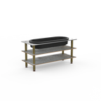 Thumbnail image #1 for Steelite Mogogo, Modular MGCMLE03GBXF 3-Tier Modular Salad Bar Unit, Grey Slate Laminate, 71 x 29-1/2 x 35 in
