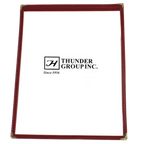 Thumbnail image #1 for Thunder Group PLMENU-1MA Single-Pocket 2-View Menu Cover, 8-1/2" x 11", Flexible Plastic Laminate, Maroon Case of 50