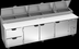 Thumbnail image #5 for Beverage-Air DPD119HC-2 119-Inch Four-Section Pizza Top Refrigerated Prep Table with 2 Drawers and 3 Doors