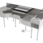 Thumbnail image #1 for Perlick Bartender's Cockpit™ PCE78-A-4 Freestanding Stainless Steel Cocktail Station, 78"W, 4" Backsplash
