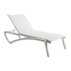 Thumbnail image #1 for Grosfillex Sunset UT740096 Stackable Armless Chaise Lounge with Textilene Sling and Resin Frame Case of 12