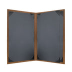 Thumbnail image #2 for Risch Sherwood SHERWOOD-4V 8.5X14 Hardback Faux-Wood Booklet Menu Cover, 8-1/2 x 14, 4-View, Black Cards Case of 25