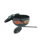 Thumbnail image #1 for Thunder Group PLNB002 Donburi Bowl, 30 oz, with Lid and Ladle, Black Plastic Case of 60