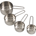 Thumbnail image #1 for Alegacy Foodservice Products 1191MC Stainless Steel Measuring Cup Set, 1/4, 1/3, 1/2 and 1 Cup, Round Wire Handles Case of 12