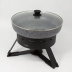 Thumbnail image #1 for Eastern Tabletop EB15762 Round Aluminum Waterless Chafing Dish with Lift-Off Glass Lid, 5.5 qt