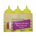Thumbnail image #1 for Thunder Group PLTHSB032YW 32 oz Wide-Mouth Yellow Plastic Squeeze Bottle, Single Tip Case of 12