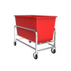 Thumbnail image #2 for Winholt Equipment 30-8-SS-RD Bulk Goods Cart, 8 Bushel/500 lb Capacity, Stainless Steel Frame, Red Polyethylene Tub