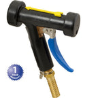 Thumbnail image #1 for AllPoints Foodservice Parts & Supplies 1591000 Adjustable Hot Water Spray Nozzle with Automatic Shut-Off, Cast Brass, Heat-Resistant Rubber-Coated