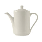 Thumbnail image #1 for Tuxton China Modena AMU-101 Ceramic Coffee Pot, 11 oz, with Lid, 6-1/4"H, Pearl White Case of 6