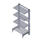 Thumbnail image #1 for Renfro Industries Inc. RISTACFSR36204 . Tubular Cantilever Shelving, 36"W x 20"D x 72"H, 4-Shelf, 2,000 lb Capacity
