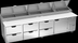 Thumbnail image #5 for Beverage Air DPD119HC-6 119-Inch Pizza Top Refrigerated Prep Table with 6 Drawers and 1 Door