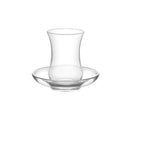 Thumbnail image #1 for Kadra Kitchenware Lav LV-CAYS13 Glass Tea Cup with Saucer, 4 oz. Case of 12