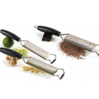 Thumbnail image #1 for Matfer Bourgeat 216015 13" Large-Grate Grater, 22 mm, Stainless Steel Blade, Black Ergonomic Elastomer Handle