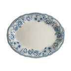 Thumbnail image #1 for Steelite International HL Ivory HL52563874 Oval China Platter, 10" x 7.75", Hannah Blue, Scalloped Edge Case of 2 Dozen