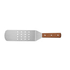 Thumbnail image #1 for CAC China TNRW-PF83 Perforated Stainless Steel Turner, 8-1/4-Inch Blade, Wooden Handle Case of 48
