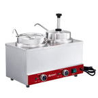 Thumbnail image #1 for Admiral Craft NCW1P1L120 Countertop Topping Warmer and Dispenser, 2 Compartments, 1 Ladle, 1 Pump, 3.5 qt Each