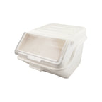 Thumbnail image #1 for AllPoints Foodservice Parts & Supplies WINIB10S 10-Gallon White Polypropylene Ingredient Bin with Hinged Clear Lid