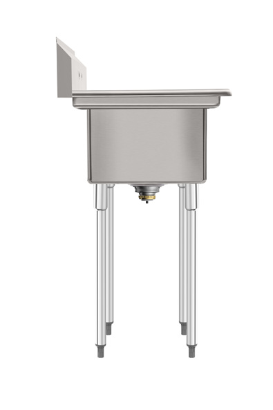 Product image #7 for KoolMore 51-Inch Three-Compartment Stainless Steel Commercial Sink with Left Drainboard and Backsplash