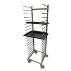 Thumbnail image #1 for AMPTO RACK6040 Mobile Stainless Steel Bun Pan Rack, 20-Pan Capacity, Front Loading, 3-Inch Spacing