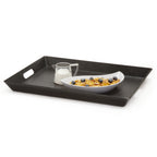 Thumbnail image #1 for Dinex DXRST-1522-BK Room Service Tray, 15" x 20", Rectangular, Non-Skid, Handled ABS Plastic, Black