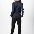 Thumbnail image #2 for Chef Works CBZ02W-GRY-2XL Women's Chef Coat, Raglan Long Sleeve, Center Zipper, Mesh Side Slits, Thermometer Pocket, Grey, 2XL