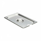 Thumbnail image #1 for Libertyware 5140S 1/4 Size Flat Notched Steam Table Pan Cover with Handle, 18/8 Stainless Steel Case of 72