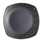 Thumbnail image #1 for Vertex China London Moonstone LMS-S22 Square Porcelain Plate, 8-1/2", Matte Black/Sky Blue Reactive Glaze Case of 2 Dozen